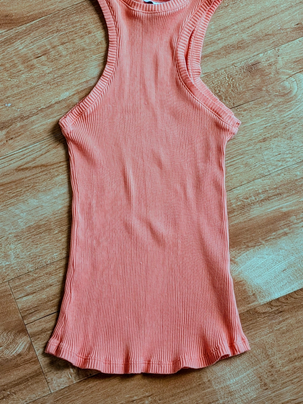Topshop Coral Ribbed Racerback Tank - Picture 3 of 7